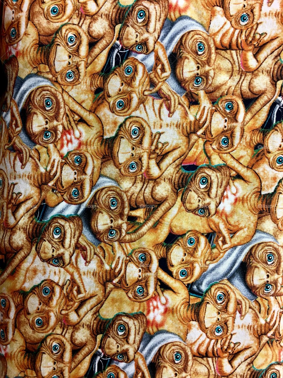 Repeating E.T. Print on fabric 