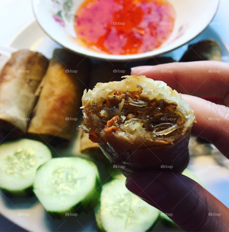 Spring rolls thai food