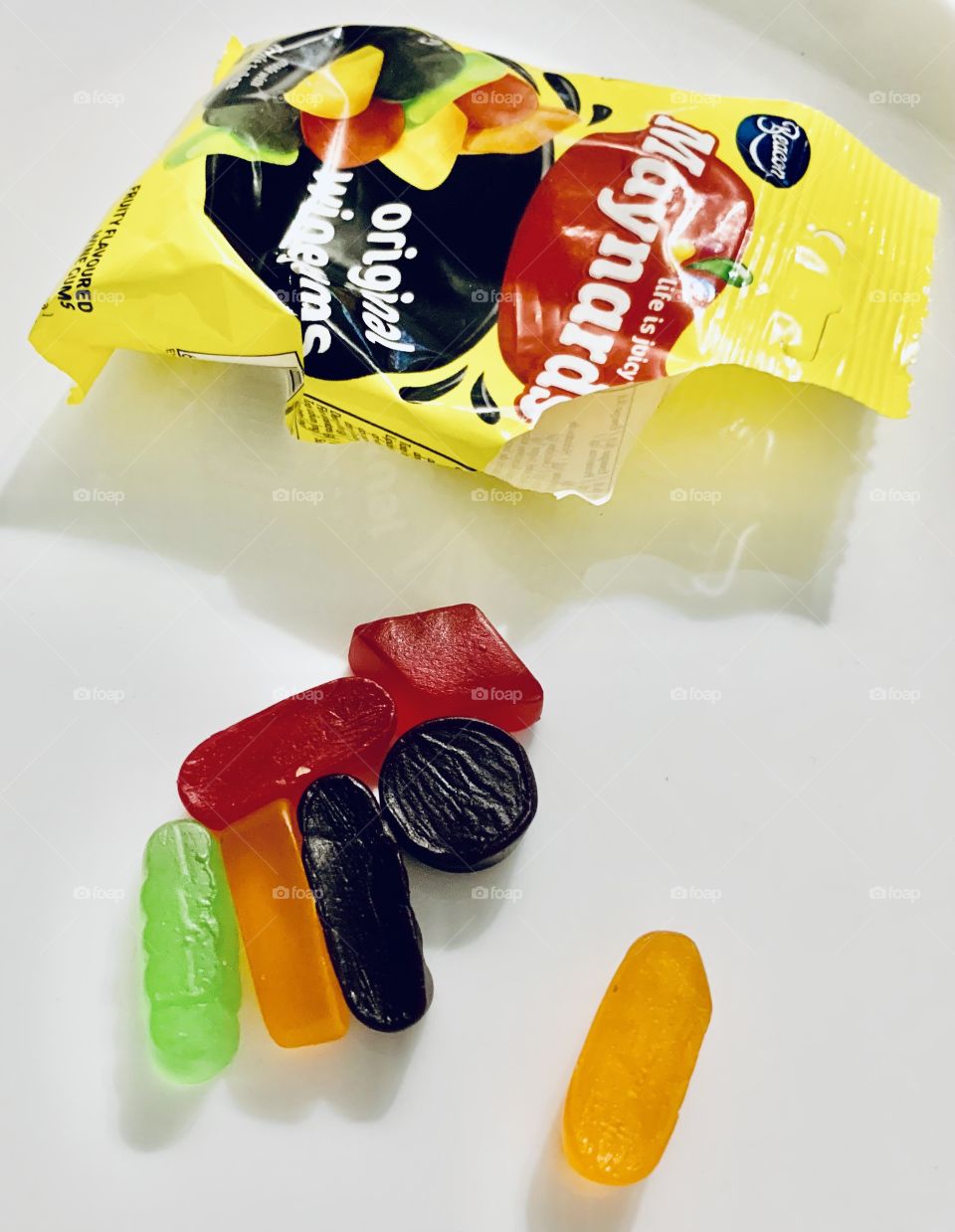 Different flavors and shapes of the original wine gums. A good snack when you running hungry.