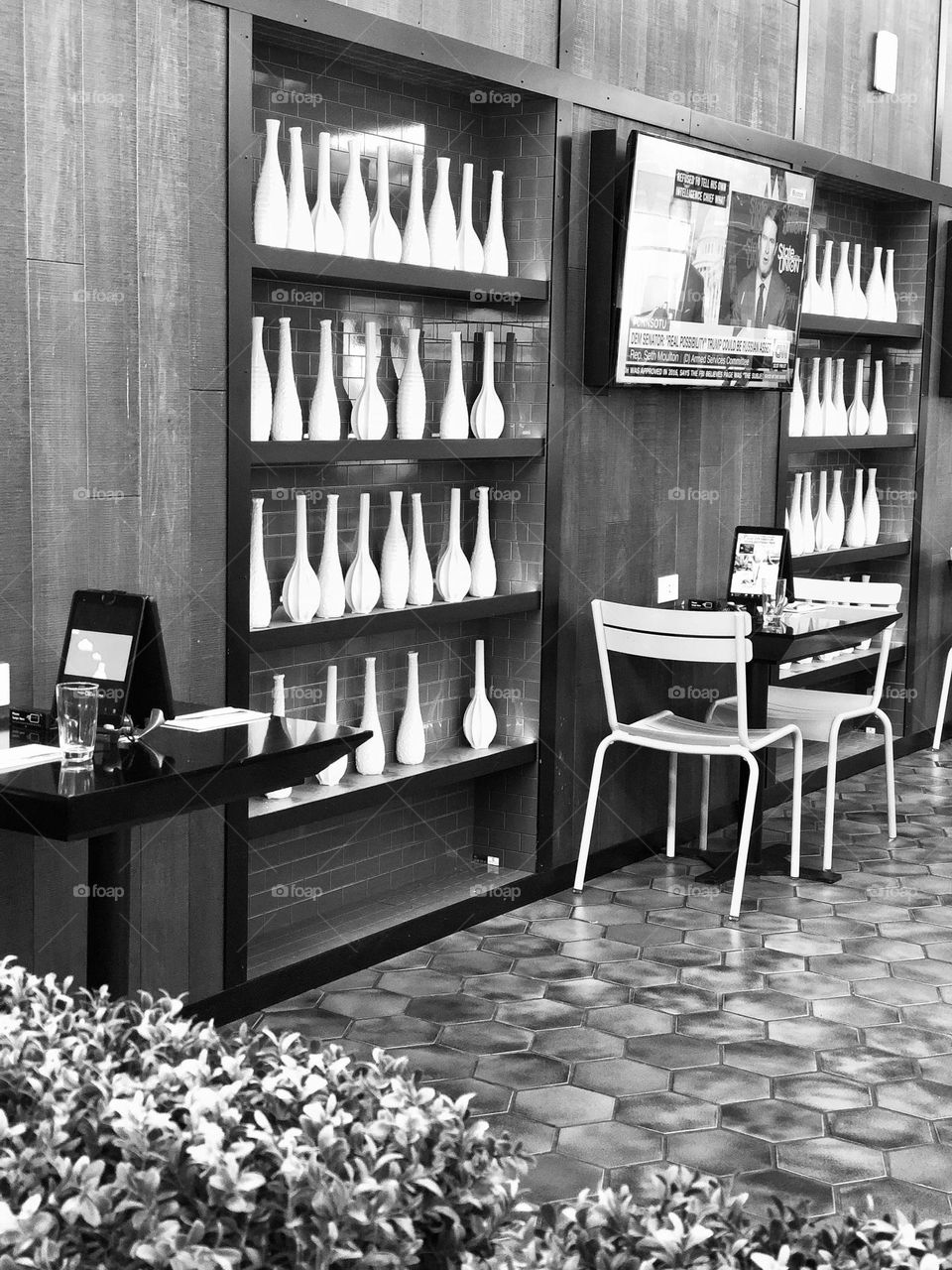 Black and white architecture.