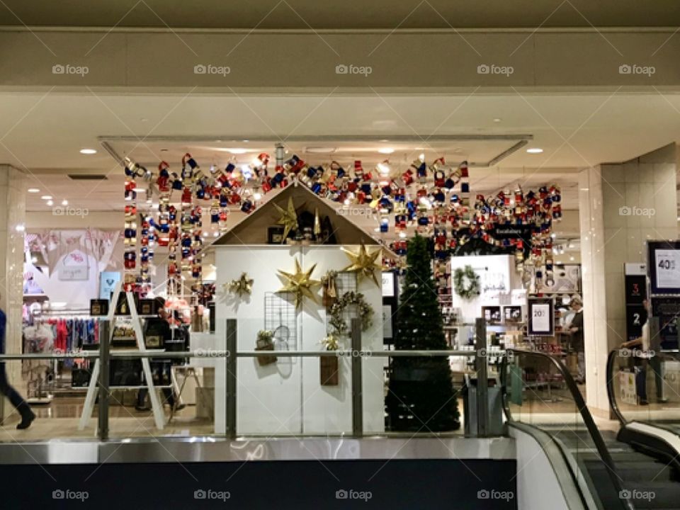 Christmas decorating at Myer Westfield Southland Melbourne Australia 