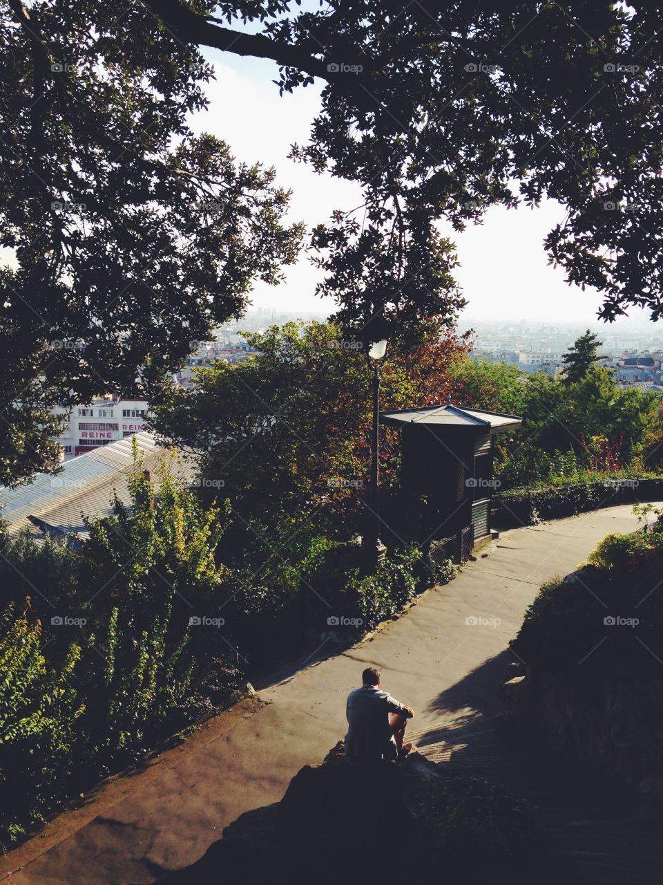 Lonely man in Paris park