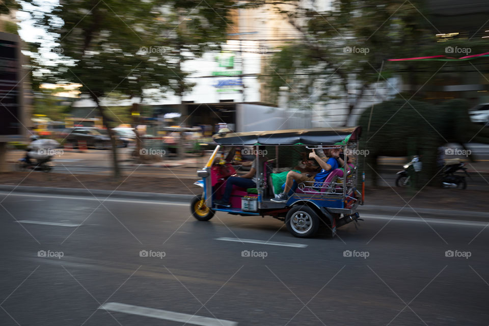 Tuk tuk taxi moving 