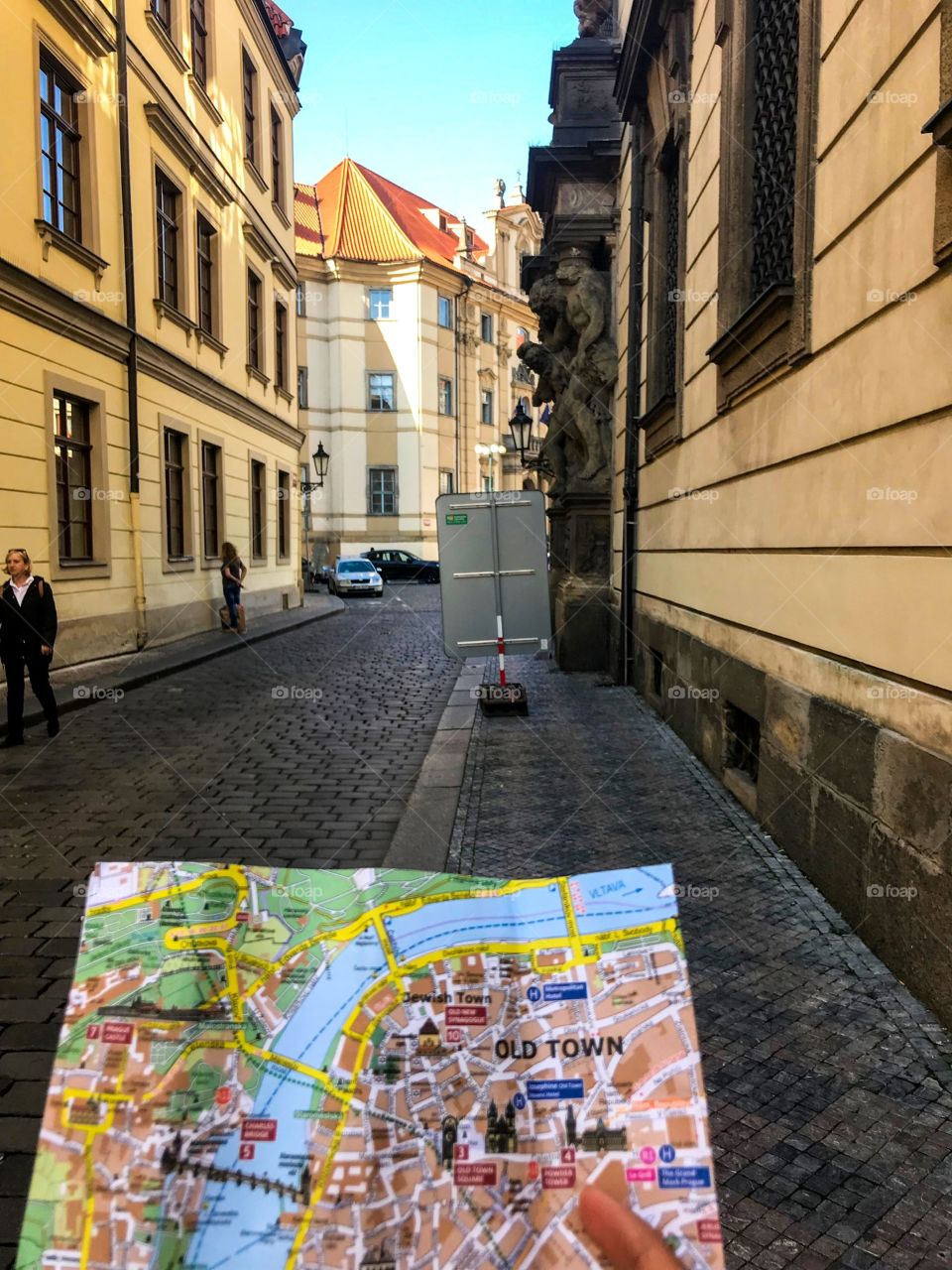 me and the map on the street, I get it when I checkin to the hotel . it's fun to use it to explore the city without fear of getting lost