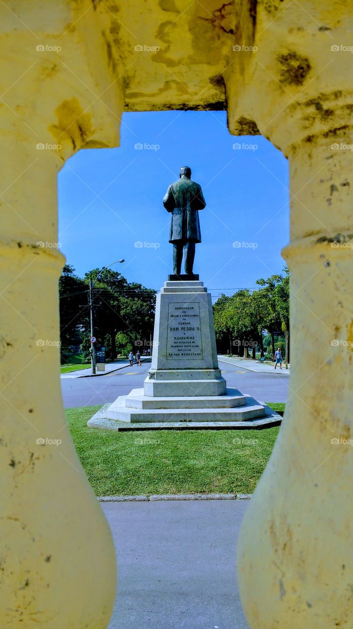 Céu azul num dia no parque. Ar puro e refrescante.