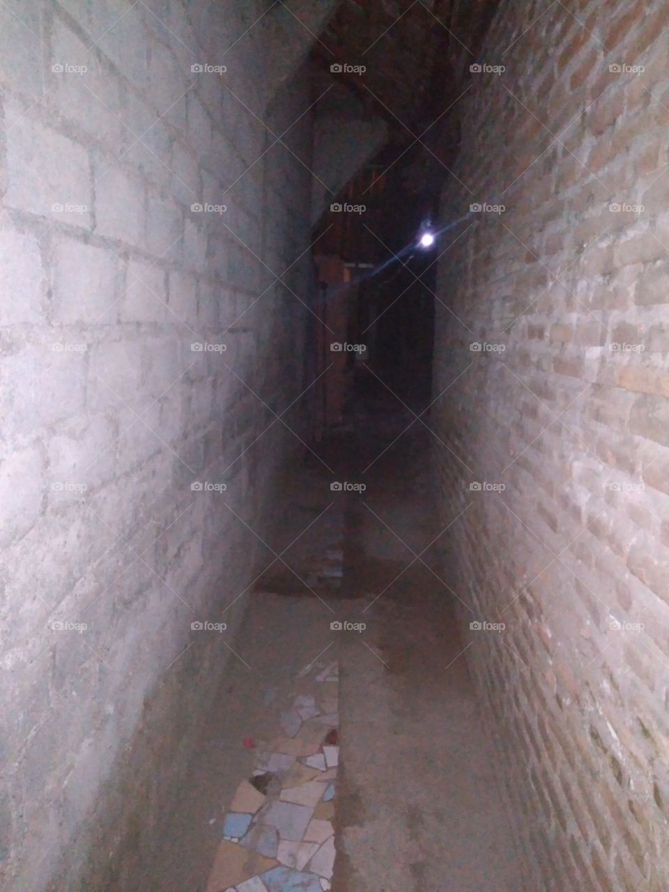 The hallway is narrow