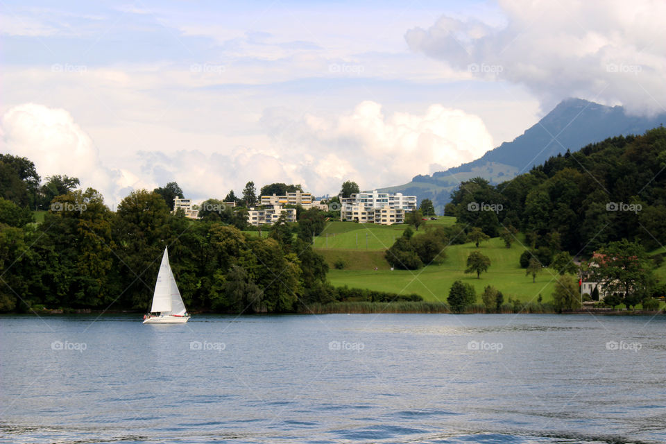 Boating on the lake. Switzerland 