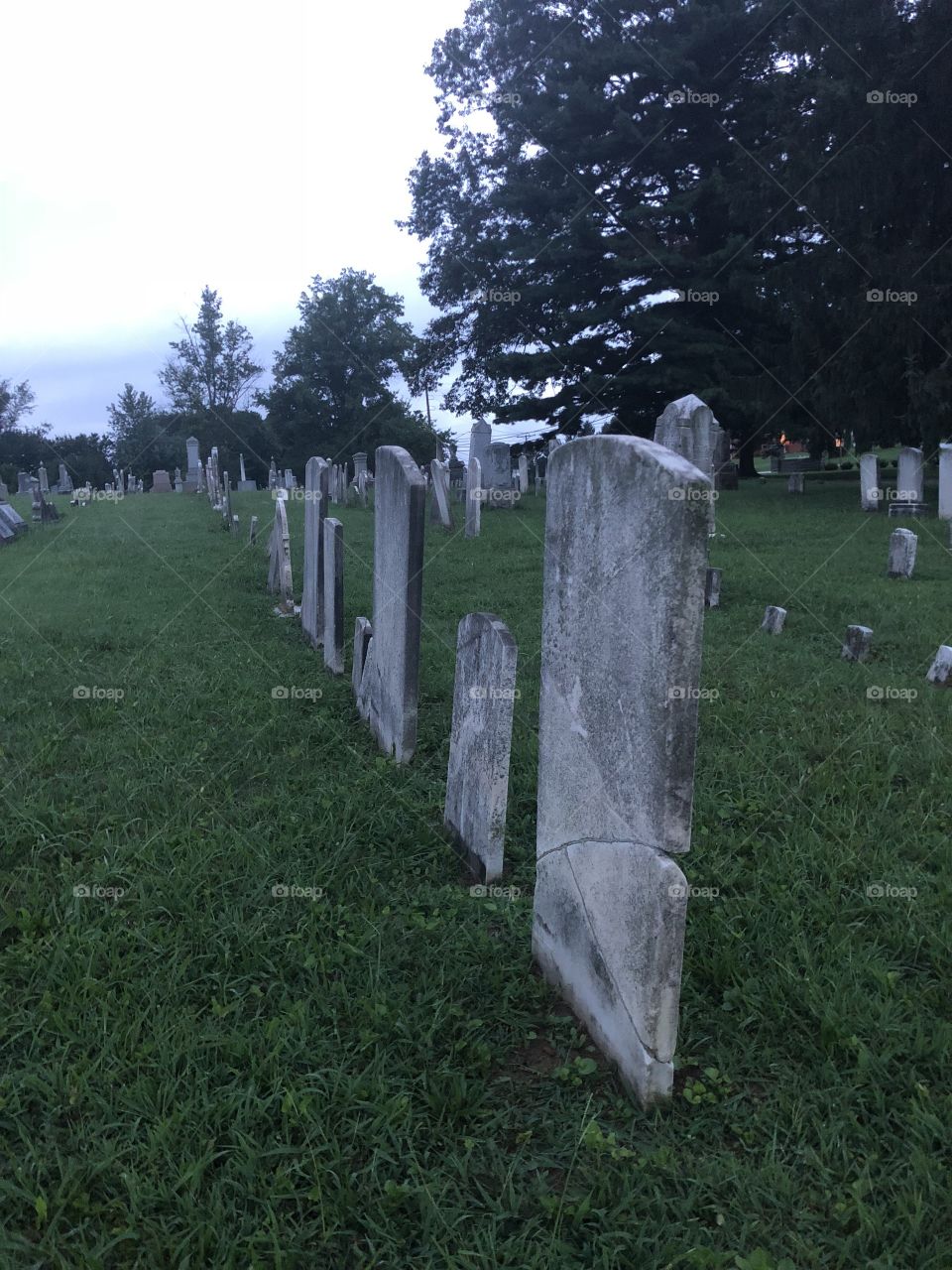 Headstones at the cemetery 