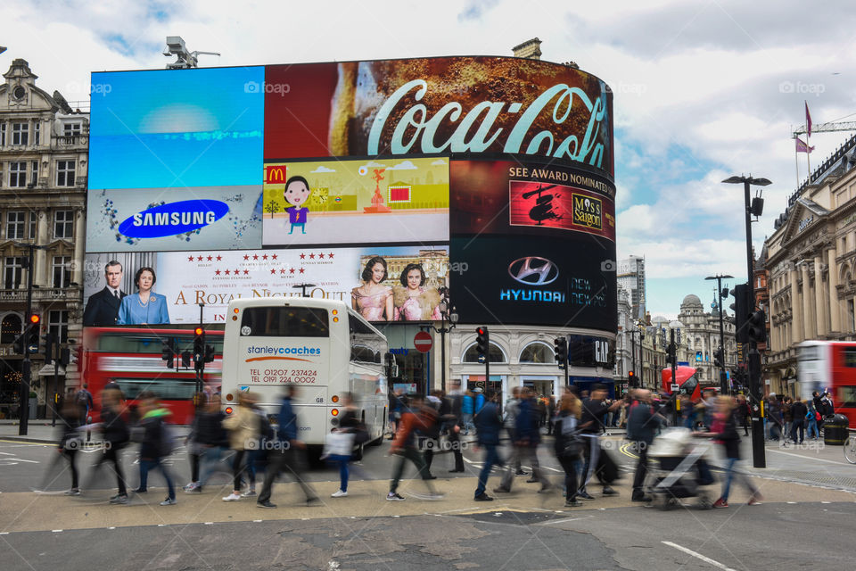 Piccadilly Circus in London.