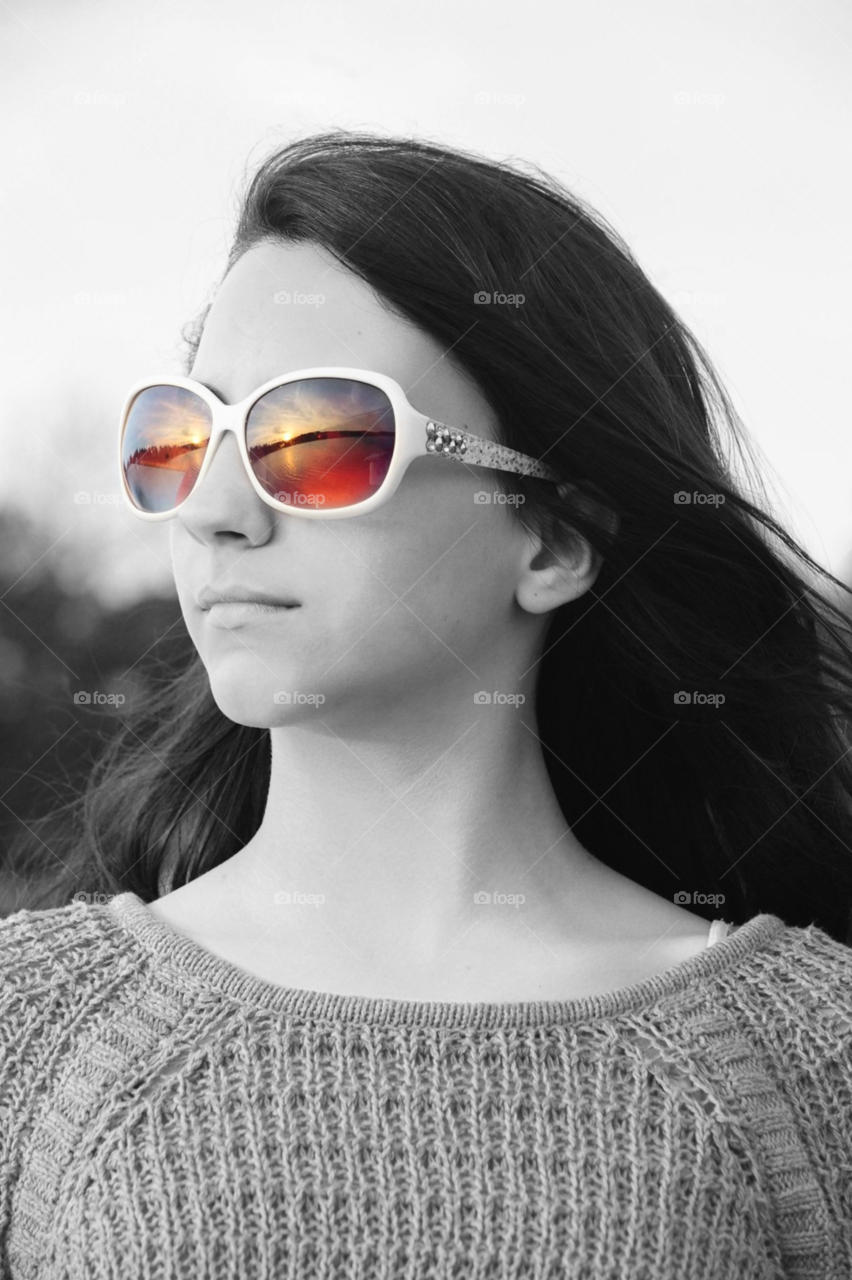 girl model color sunset by lightanddrawing