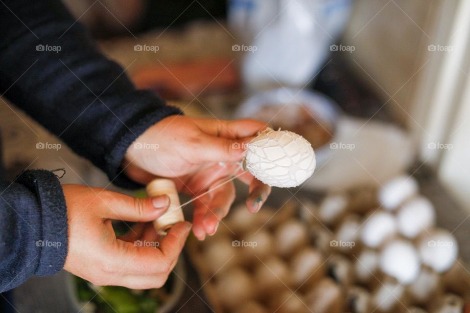 Painting Easter eggs