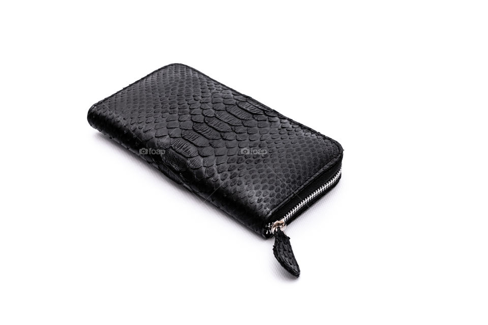 Handmade python leather wallet.