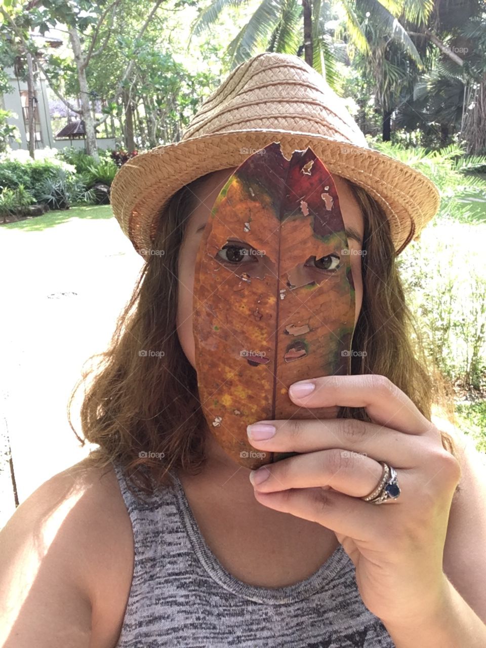 Tropical leaf face mask (traveling)
