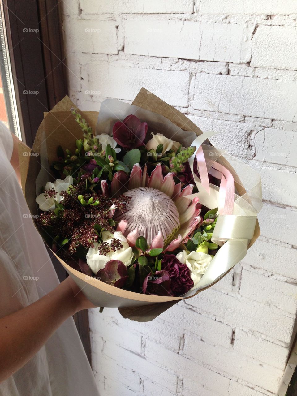 Bouquet of flowers in the hand 