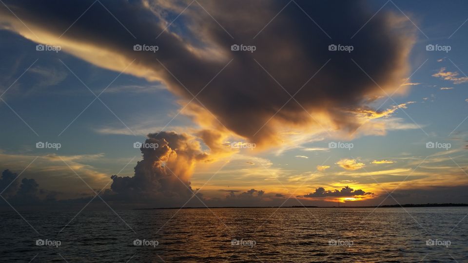 Cloudy sunset over the Florida Keys.