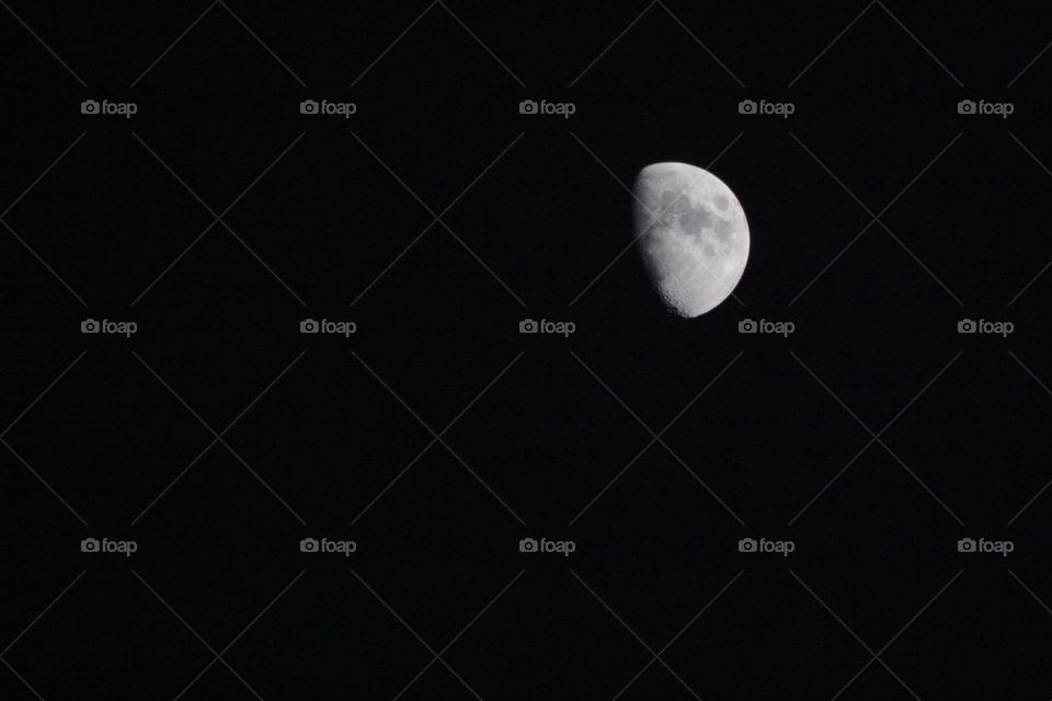 Third quarter moon at night