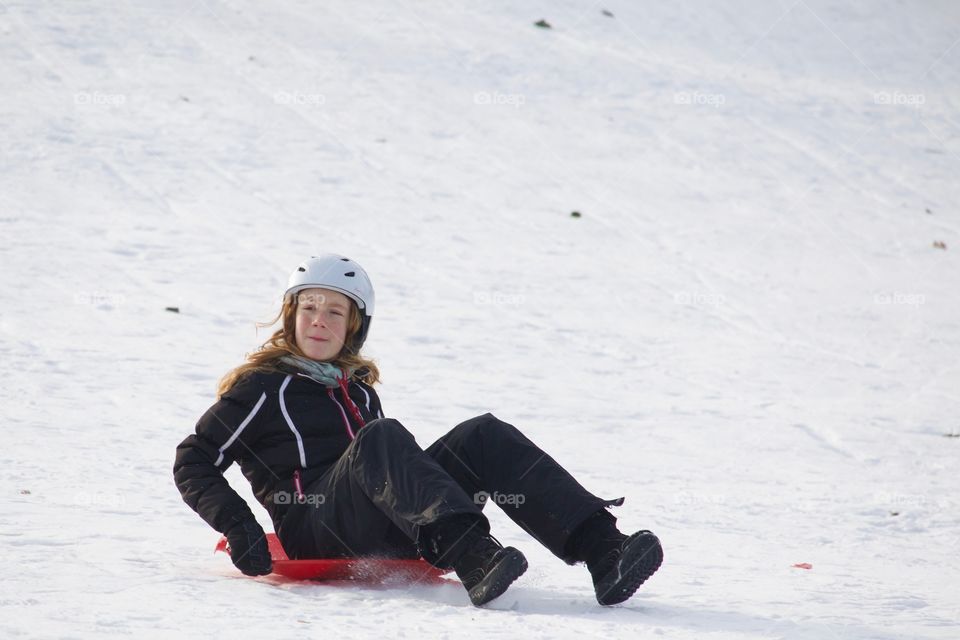 Girl On Sledge