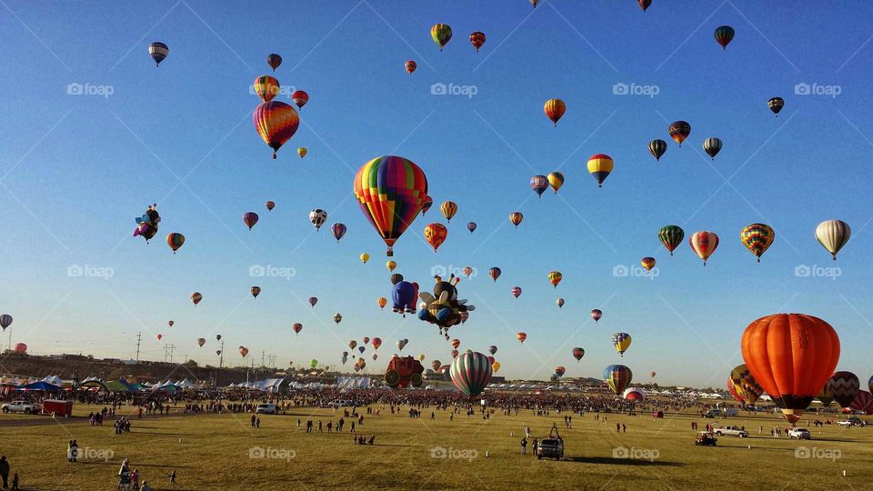 Balloon filled sky. Albuquerque New Mexico Balloon Festival