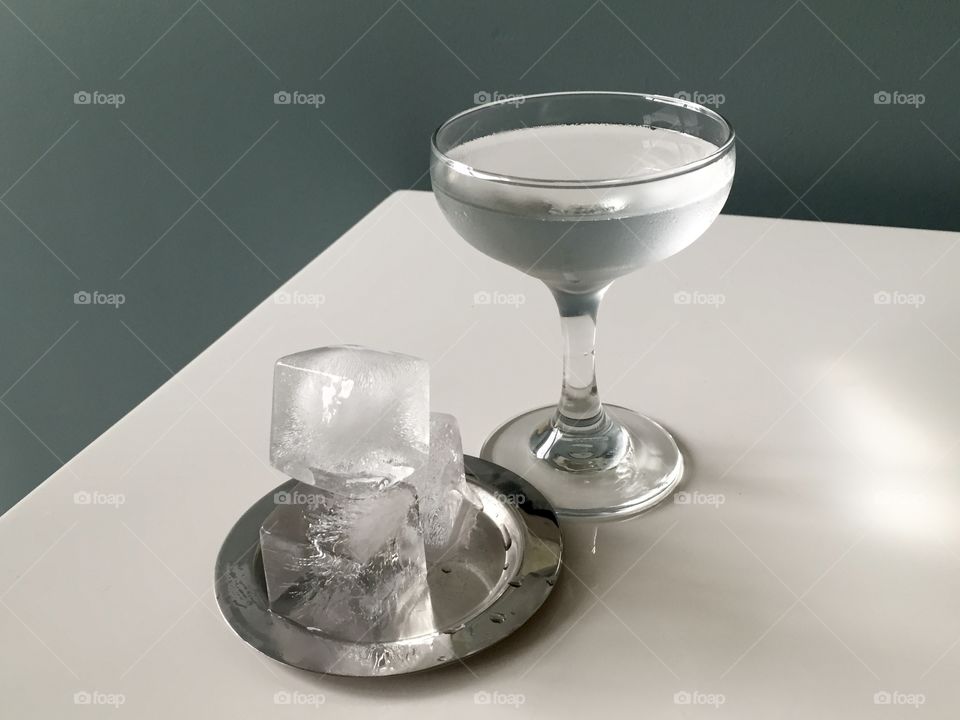 Vodka and ice 