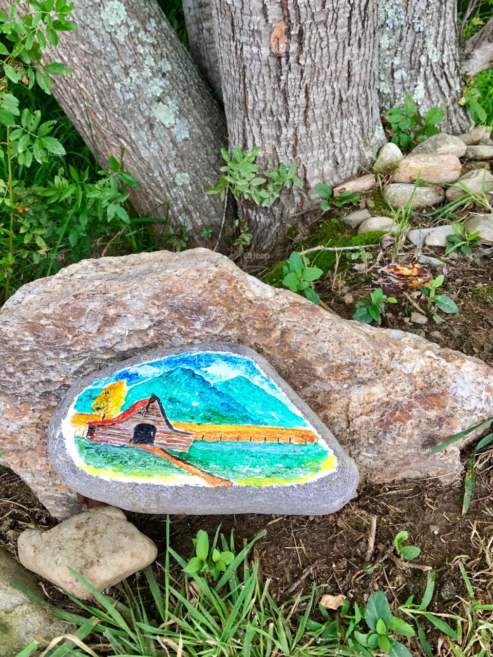 Painted stone 