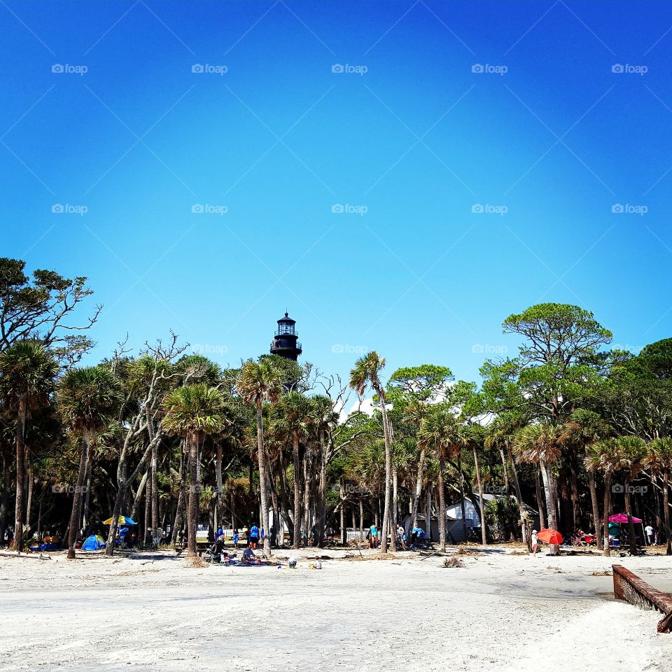 Hunting Island Light house from the beach.