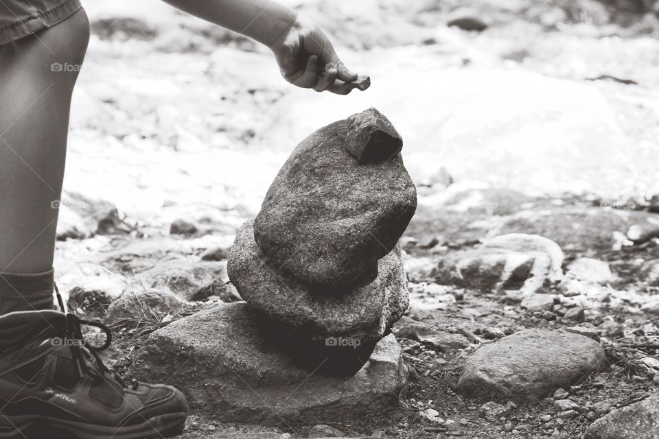 People, Rock, One, Beach, Monochrome
