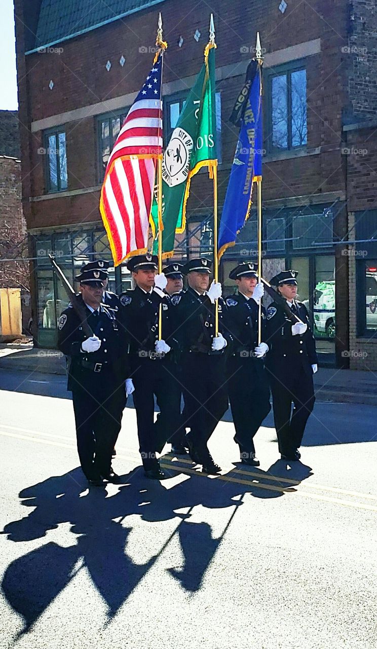 officers marching