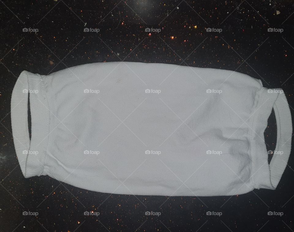 White mouth mask against corona