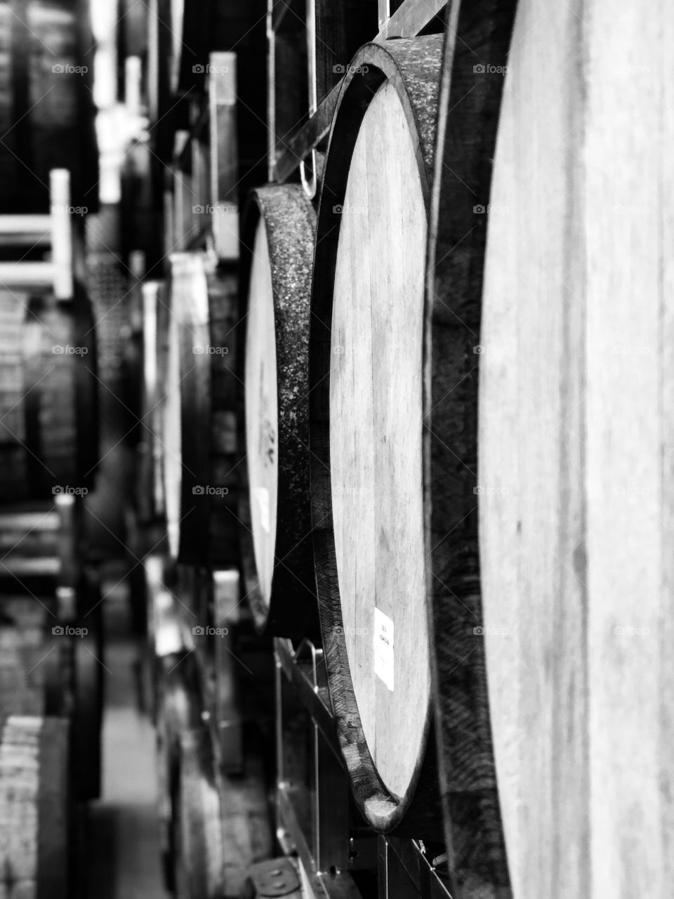 Vineyard wine barrels
