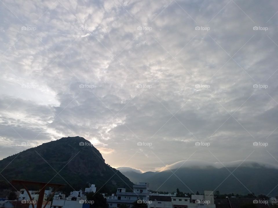 *Ravarma* Art of sky, Clouds art, Ash colour, Rain clouds, Mountain and evening, sunset