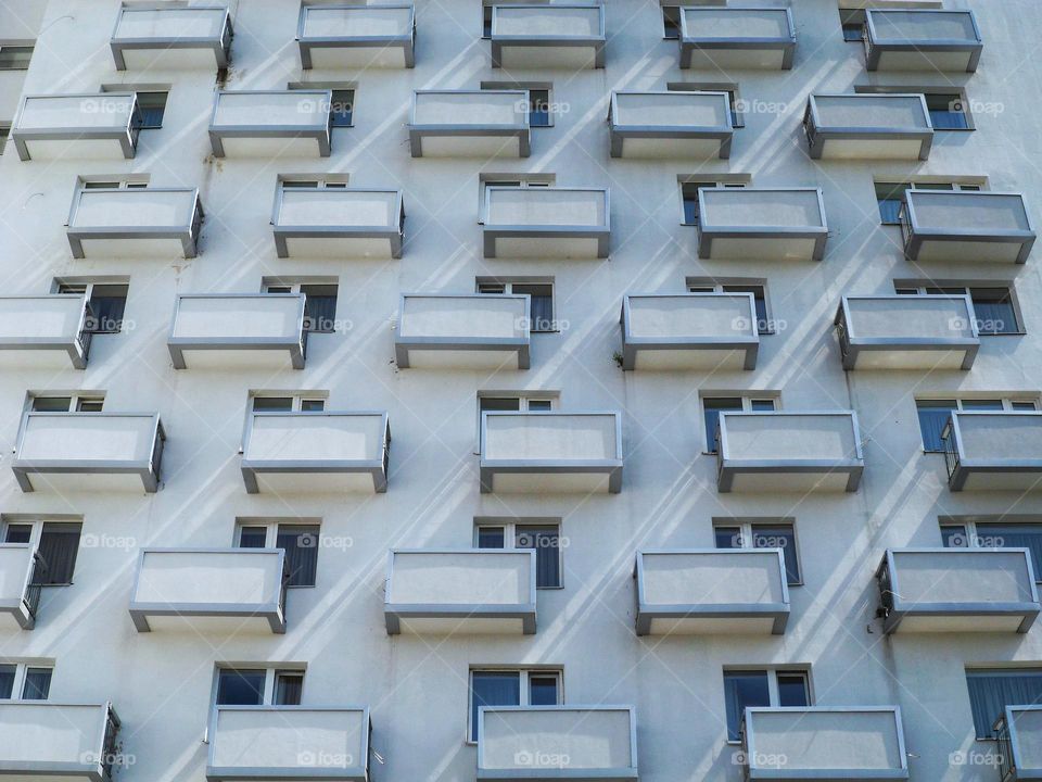 windows with balconies of the hotel building