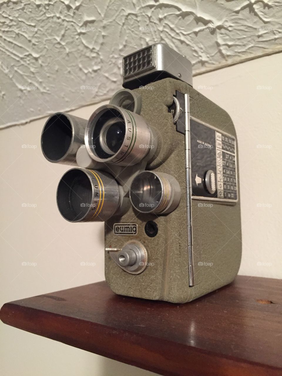 A very old camera on our daughter’s shelf, depicting a different era in photography. 