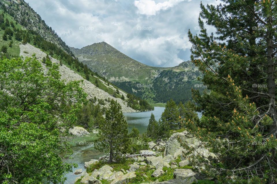 beautiful river in pyrenees