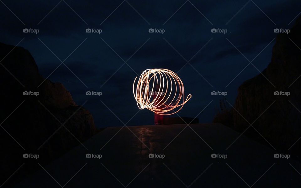 Light trail during night
