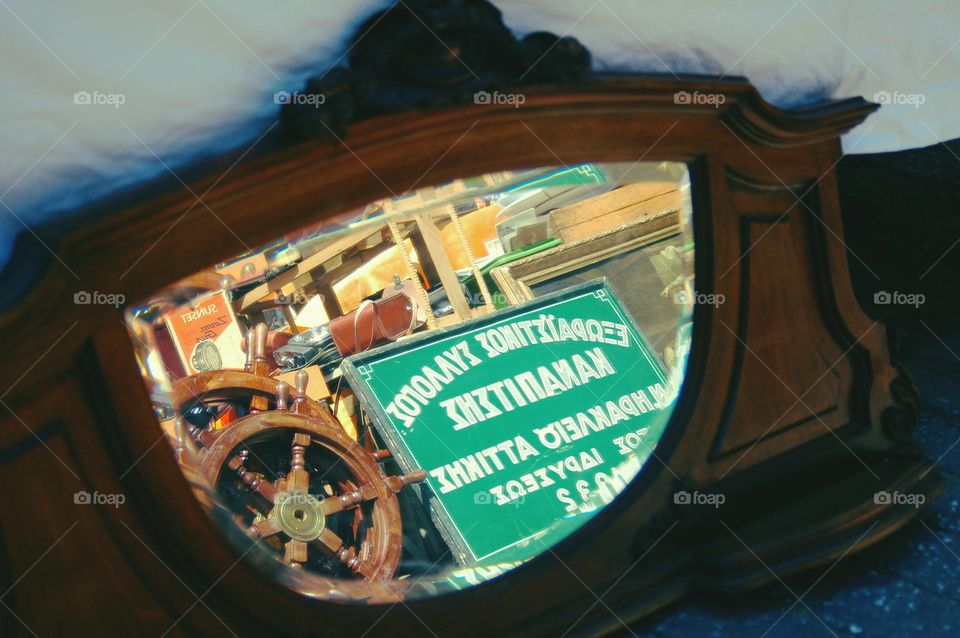 Mirror in the market of ancient things in Athens