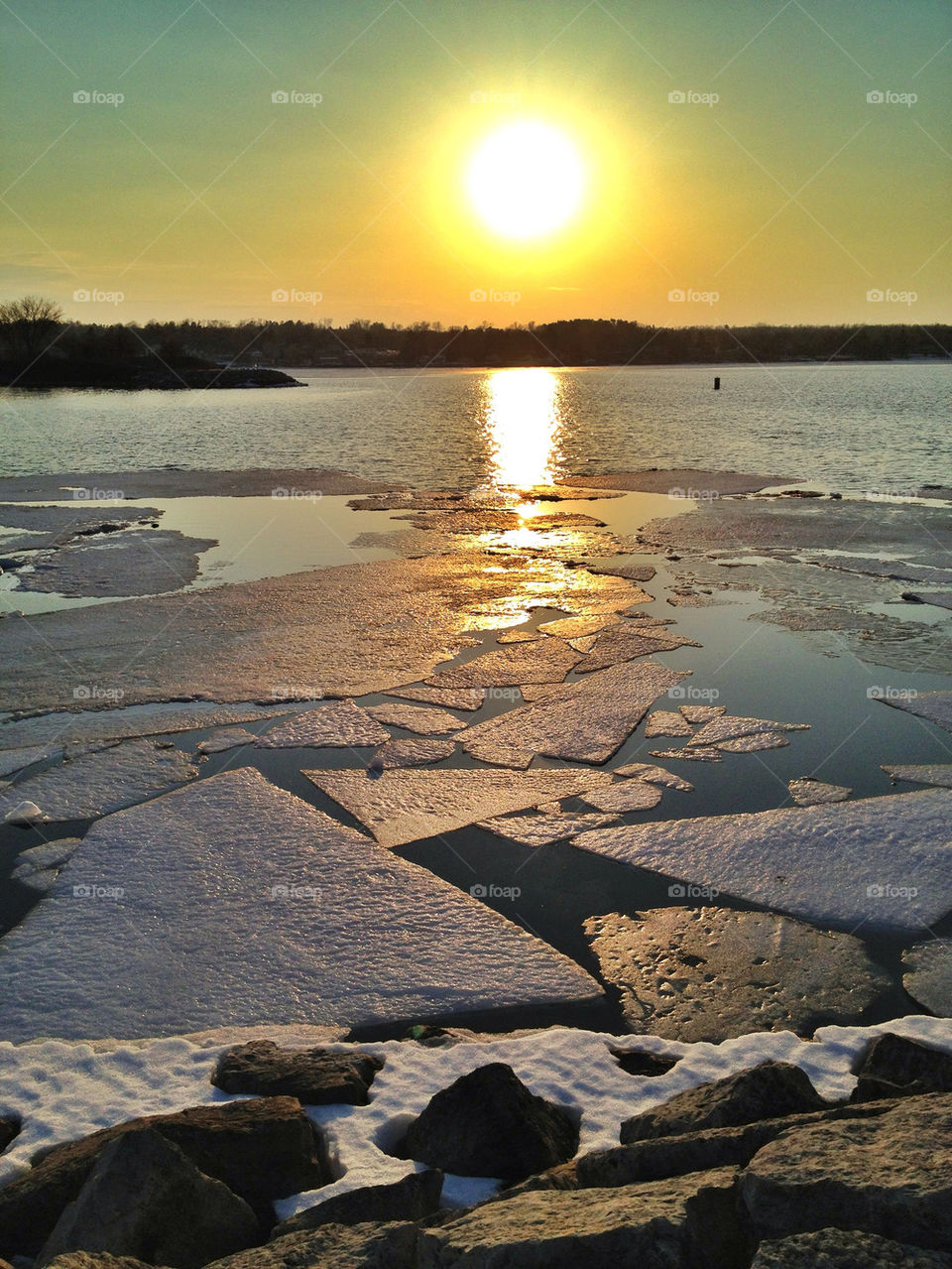 water bridge winter landscape by somebeach