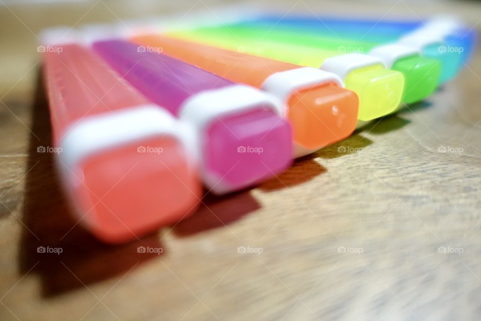 Colourful highlighters.