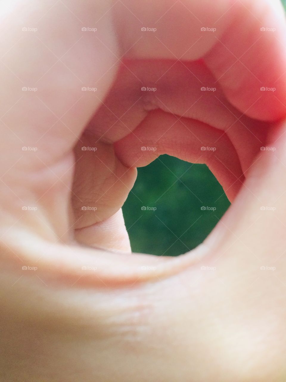 Close up tunnel view of the river