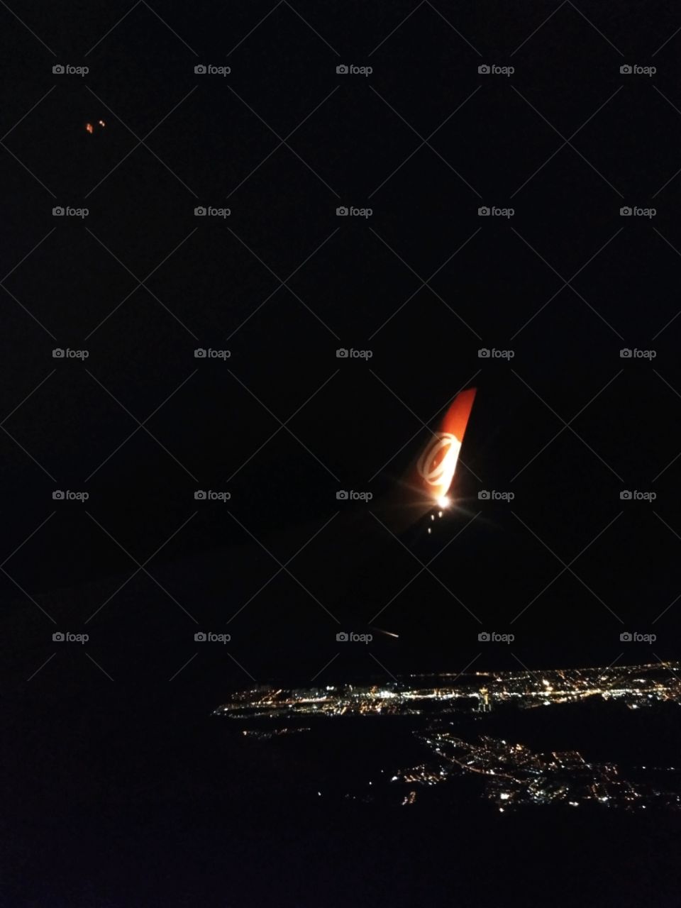 Flying at night in Rio de janeiro