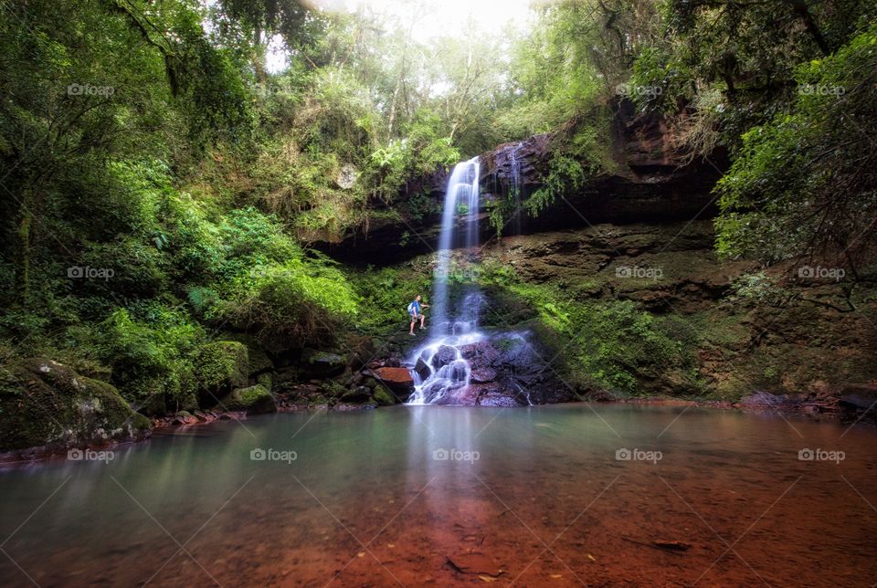 Admiring the cascade