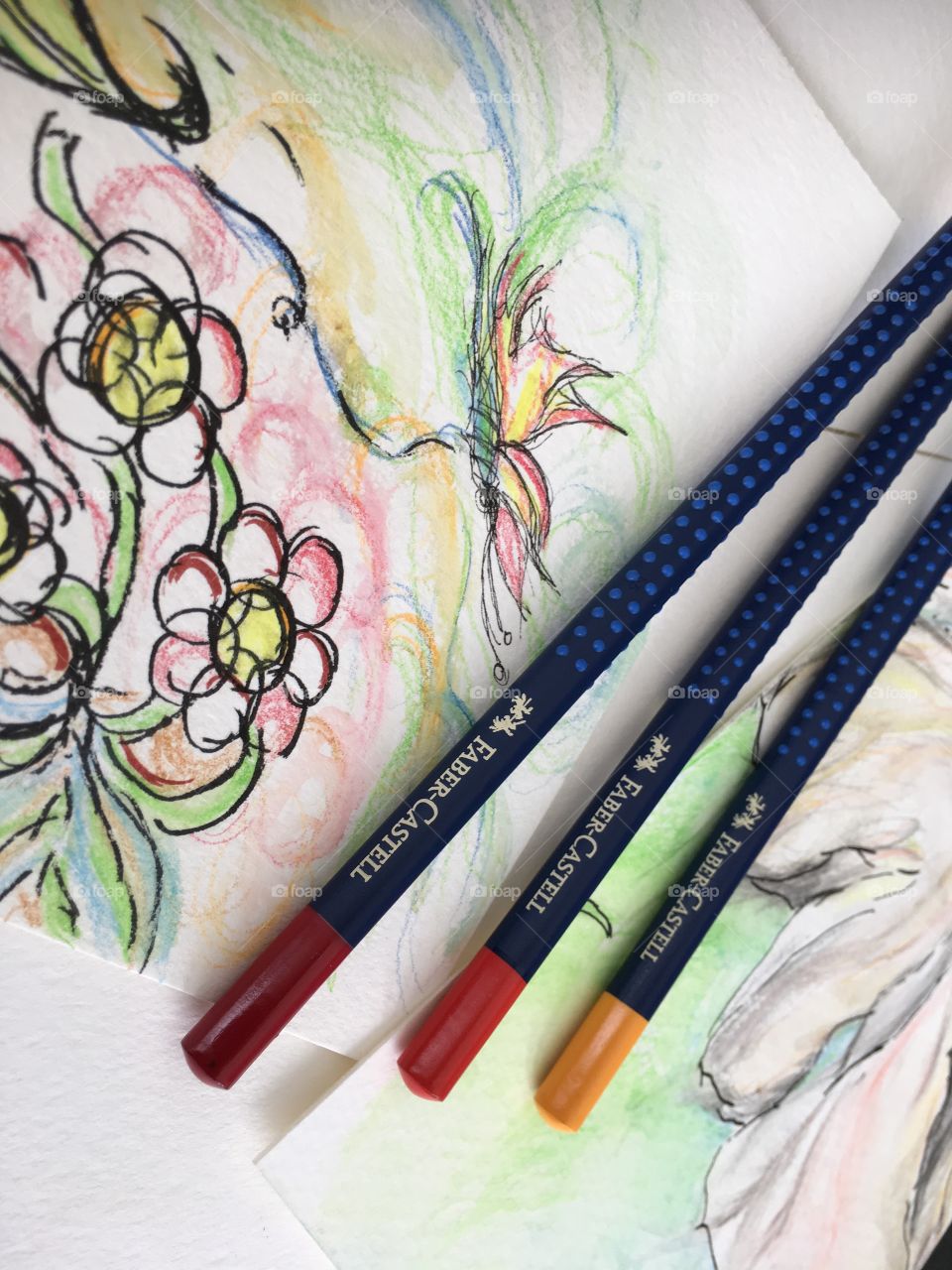 Flowers and nature colors Faber-Castell Aquarelle watercolor sketch art photography 