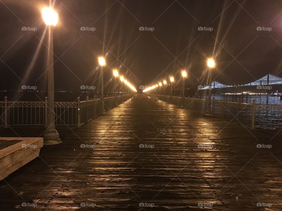 Pier 7 & Bay Bridge in San Francisco, California