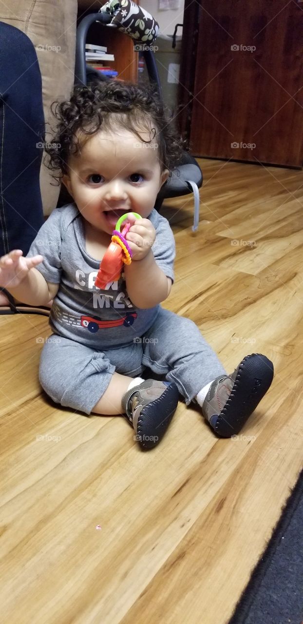 Happy Baby With Favorite Toy