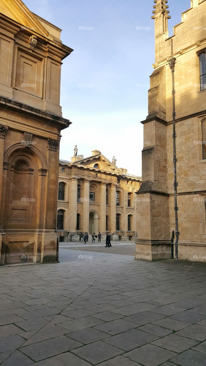 Sheldonian Theatre with the Clarendon building in Oxford