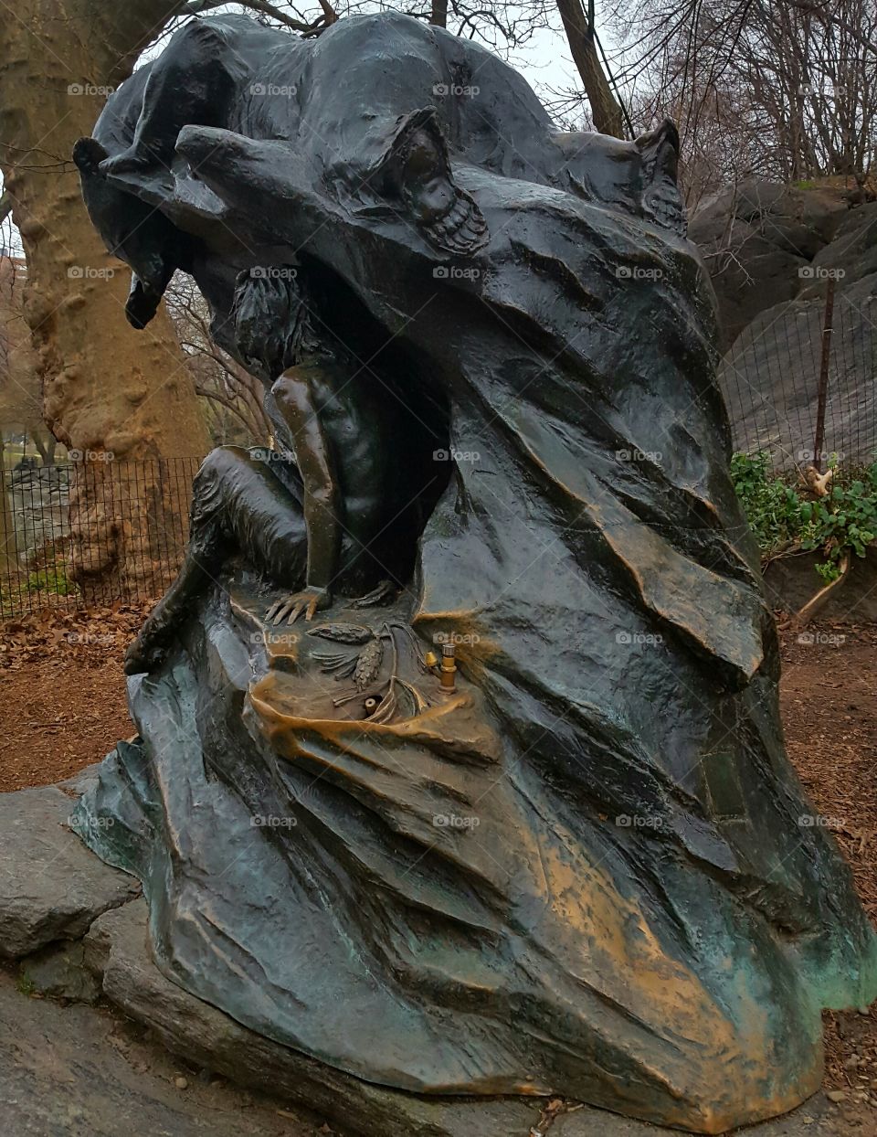fountain statue in Morningside park