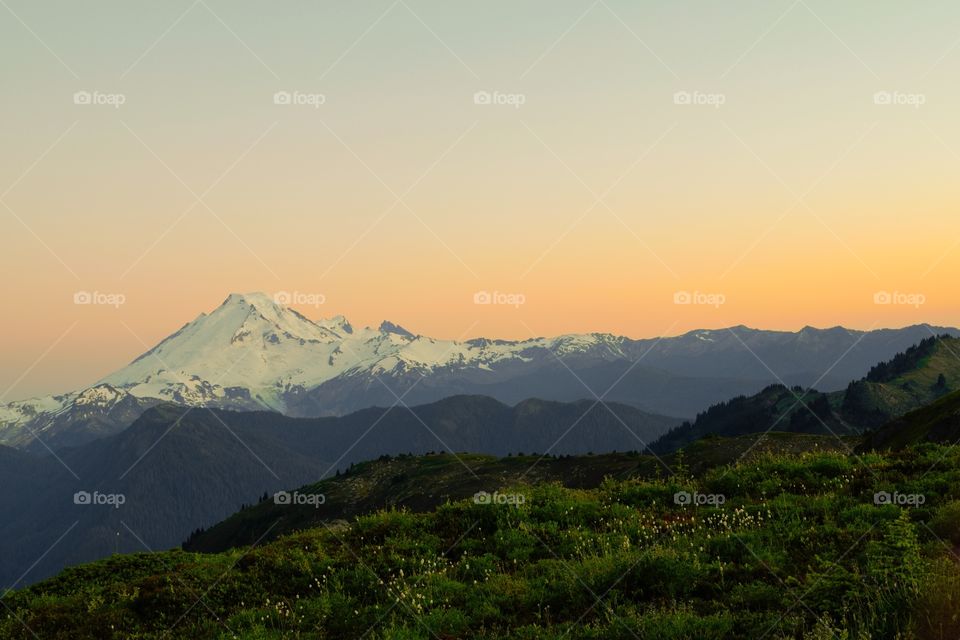 Sunsets over Mount Baker