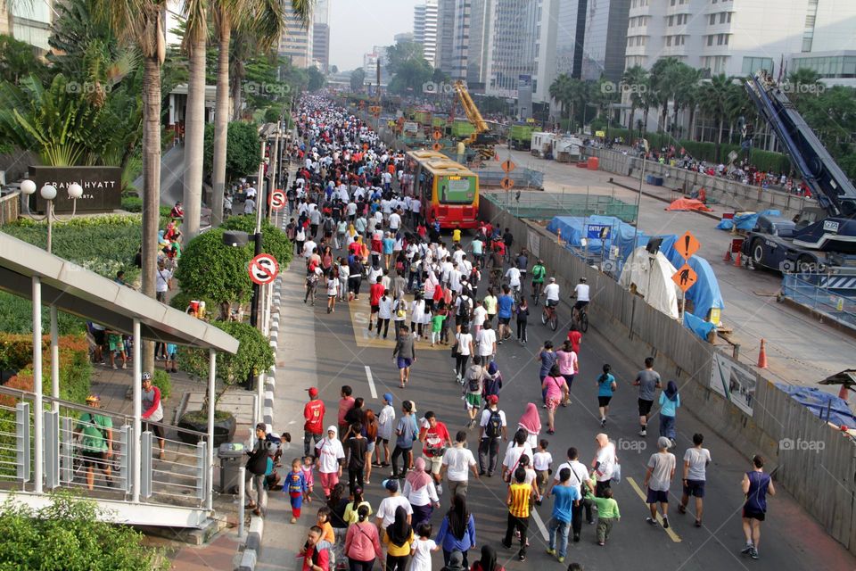 Jakarta on car-free days