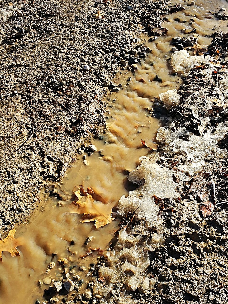 melting snow and mud
