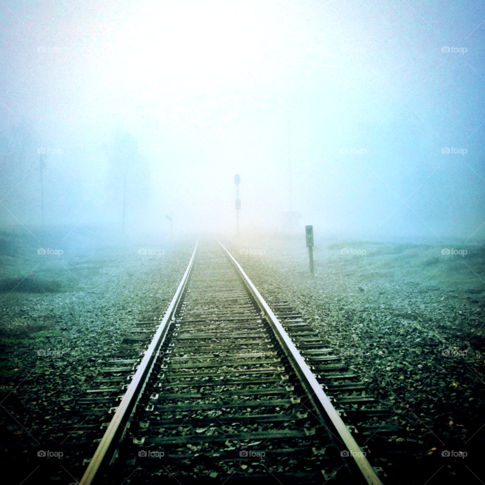 train fog railroad train track by lightanddrawing