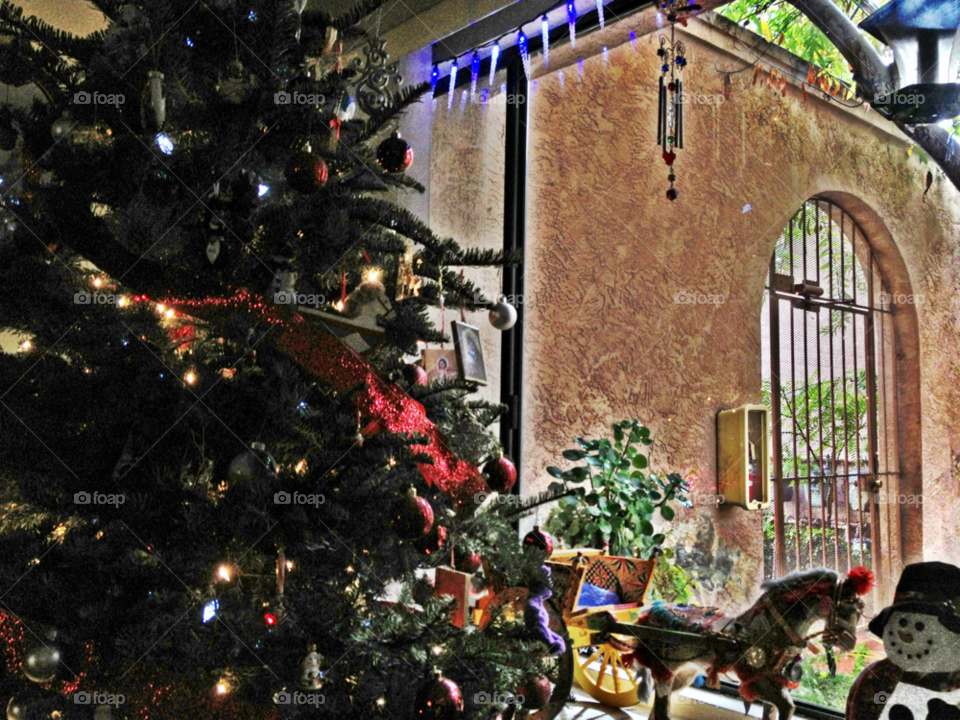 glass tree christmas window by emmanuelgr